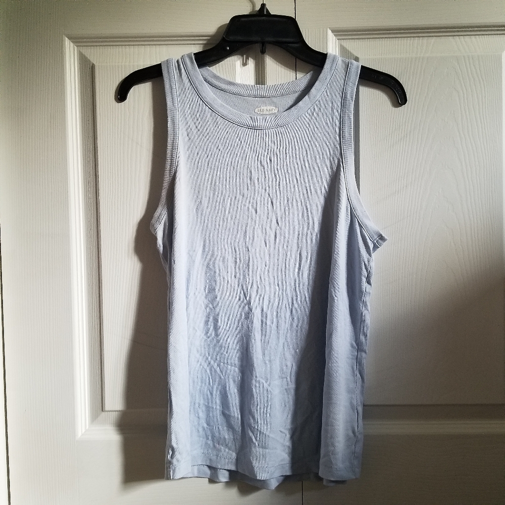 Old Navy Women's Tank Top Medium Blue Soft Comfortable Stretch Slim Fit